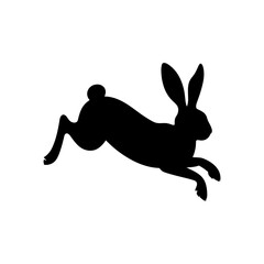 silhouette of a rabbit jumping . black rabbit with vector image  logo icon photo image jpg.