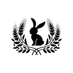 black rabbit with vector image  logo icon photo image jpg.