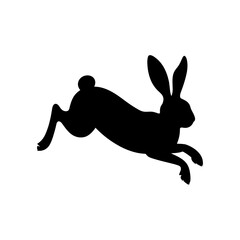 silhouette of a rabbit jumping . black rabbit with vector image  logo icon photo image jpg.