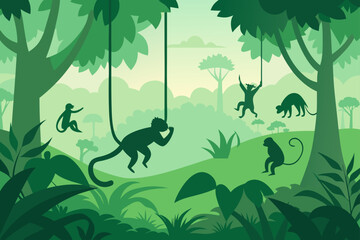 vector illustration of a monkey