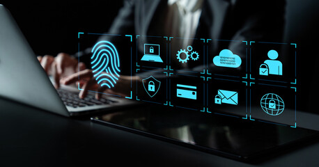 System for safeguarding digital identity using fingerprint authentication, encryption, and secure...