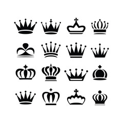 Crown clipart black and white design