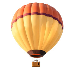 Colorful hot air balloon isolated on transparent background
