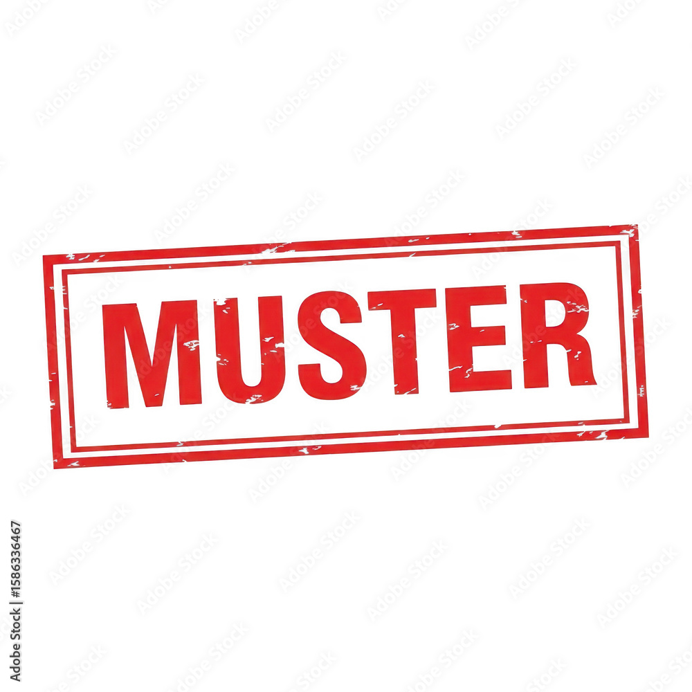 Fototapete red muster stamp with frame isolated on transparent background