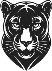 Obraz premium Panther vector illustration, black panther head, wild cat art, wildlife engraving, fierce animal depiction for tattoos