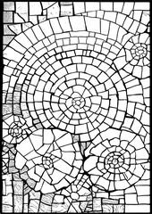 Obraz premium black and white floral ornament