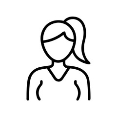 Woman Icon PNG, Transparent Background: Ideal for User Profiles, Feminine Branding, UI Design, Gender Representation, and Web or App Interfaces.