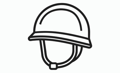 Military helmet icon Silhouette, soldier gear silhouette, protective headwear vector Helmet silhouette vector, military helmet silhouette vector illustration  