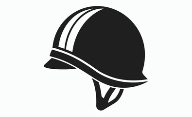 Military helmet icon Silhouette, soldier gear silhouette, protective headwear vector Helmet silhouette vector, military helmet silhouette vector illustration  