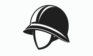 Military helmet icon Silhouette, soldier gear silhouette, protective headwear vector Helmet silhouette vector, military helmet silhouette vector illustration  