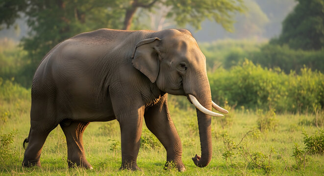 Asian Elephant in Natural Habitat &ndash; Gentle Giant of the Jungle