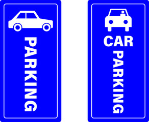 Car parking icon set. Public parking and parking location symbol. No car parking sign vector