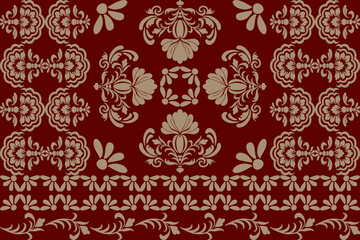Vintage seamless golden damask floral pattern for wallpaper or fabric