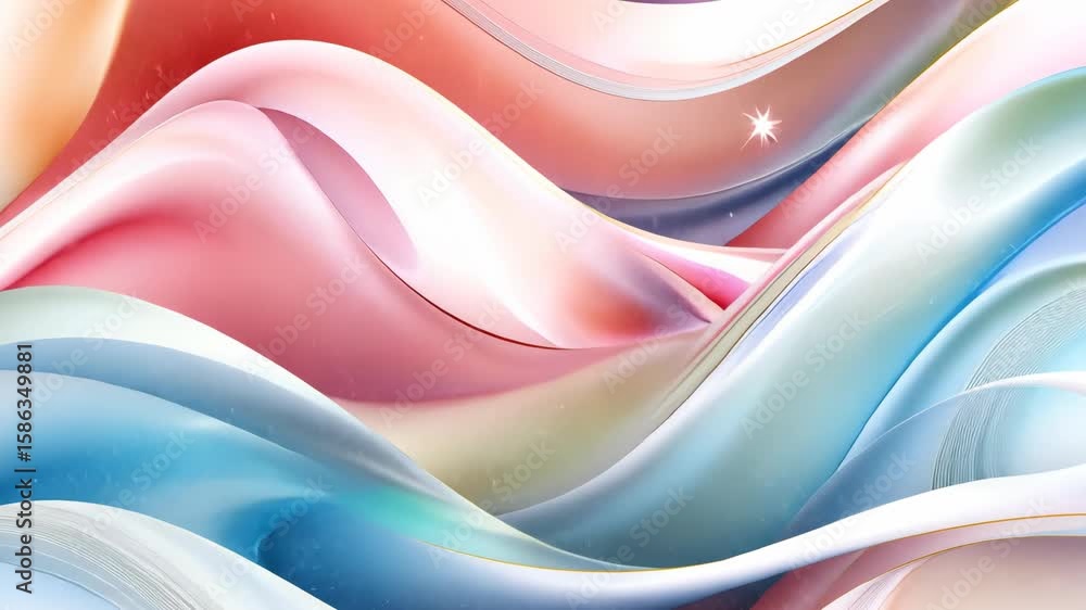 Poster experience the soothing movement of flowing colors and gentle waves, creating a harmonious atmospher
