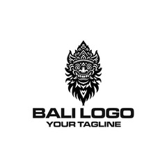 Intricate Black and White Logo Featuring Traditional Balinese Art

