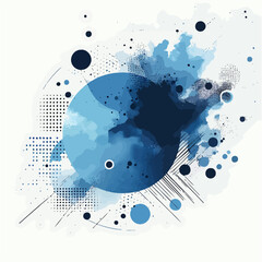 Abstract Blue Pattern with Waves, Dots, and Modern Design

