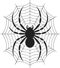 Obraz premium Spider, intricate web design, arachnid illustration, vintage engraving, nature's craftsmanship