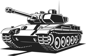 Tank, armored vehicle, military transporter, heavy combat machine with rotating turret and powerful artillery