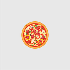 Pizza icon logo flat vector design