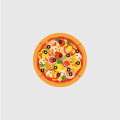Pizza icon logo flat vector design