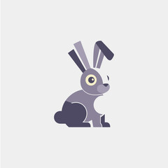  Rabbit icon logo flat vector design