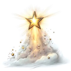 Magical Golden Starburst Graphic with Sparkle Effects for Holiday & Fantasy Design
