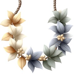 Elegant Hanging Foliage Garland with Neutral Leaves for Rustic Wall Decor

