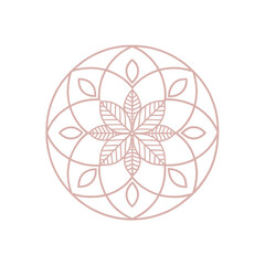 Delicate Floral Mandala Pattern in Soft Pink Textured Design

