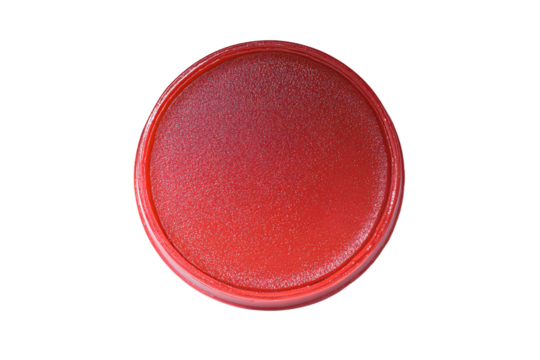 a red lid on a red container