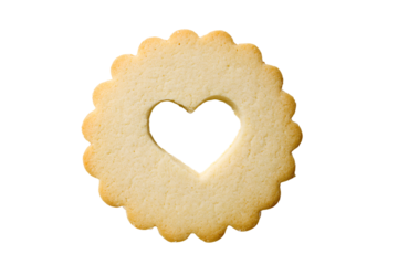 a heart shaped cookie on a white background