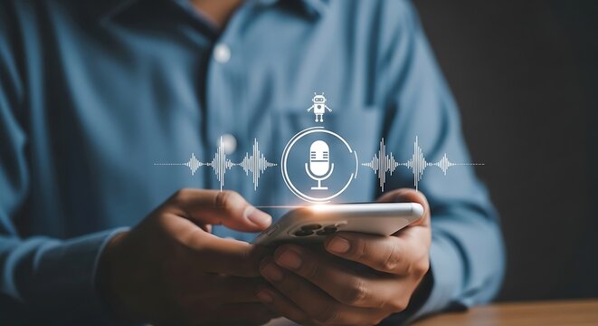Using voice recognition on a smartphone for digital assistant access and communication with ai technology - Powered by Adobe