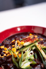 Jajangmyeon with vegetables – front view