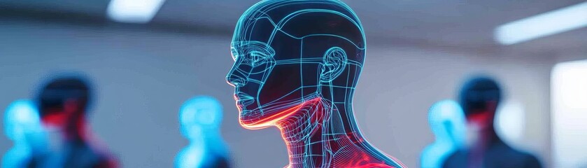 Wireframe Human AI Concept, artificial intelligence , futuristic