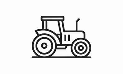 Tractor silhouette vector, vintage farm vehicle, rural machinery icon, old tractor vector silhouette illustration 