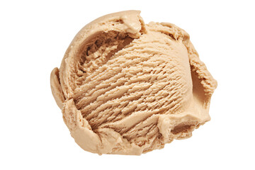 a scoop of ice cream on a white surface