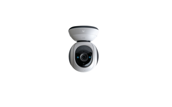 Intelligent AI Surveillance Camera with Minimal Design, PNG Isolated on White Background – Ideal for Home Automation, IoT, or Security Tech Showcases

