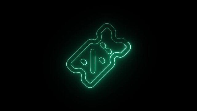 Ticket Booking Animation with Glowing Lines on Black Background