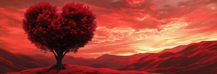 Nature's Heart: Love in Sunset Shades