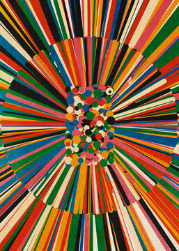 Generative Art: Dynamic Universe of Circles and Rays