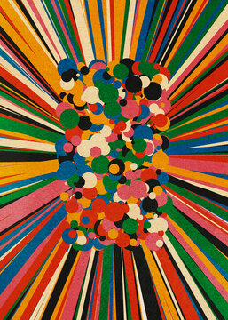 Generative Art: Psychedelic Convergence of Dots.