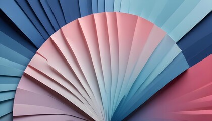 A vibrant and artistic abstract design featuring colorful paper fan arrangement.