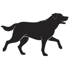 Naklejka premium Modern Dog Silhouette – Running Pet Line Illustration