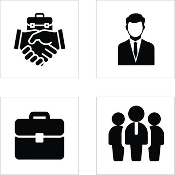 Business People and Corporate Office Icon Set &ndash; Vector EPS
