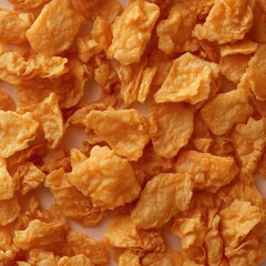 Crunchy Flakes and Bread Crumbs Topping, Organic Food Texture, Crispy Chicken Skin Bits and Savory Ingredient Background