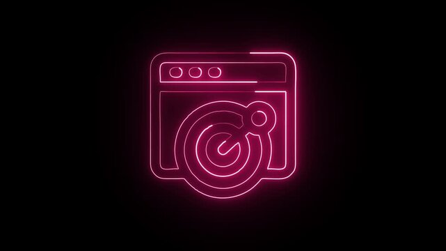 Website Landing Page Animation with Glowing Lines on Black Background