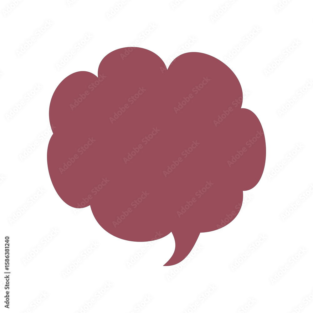 Poster maroon speech bubble icon on transparent background a versatile graphic element for dialogue, conver