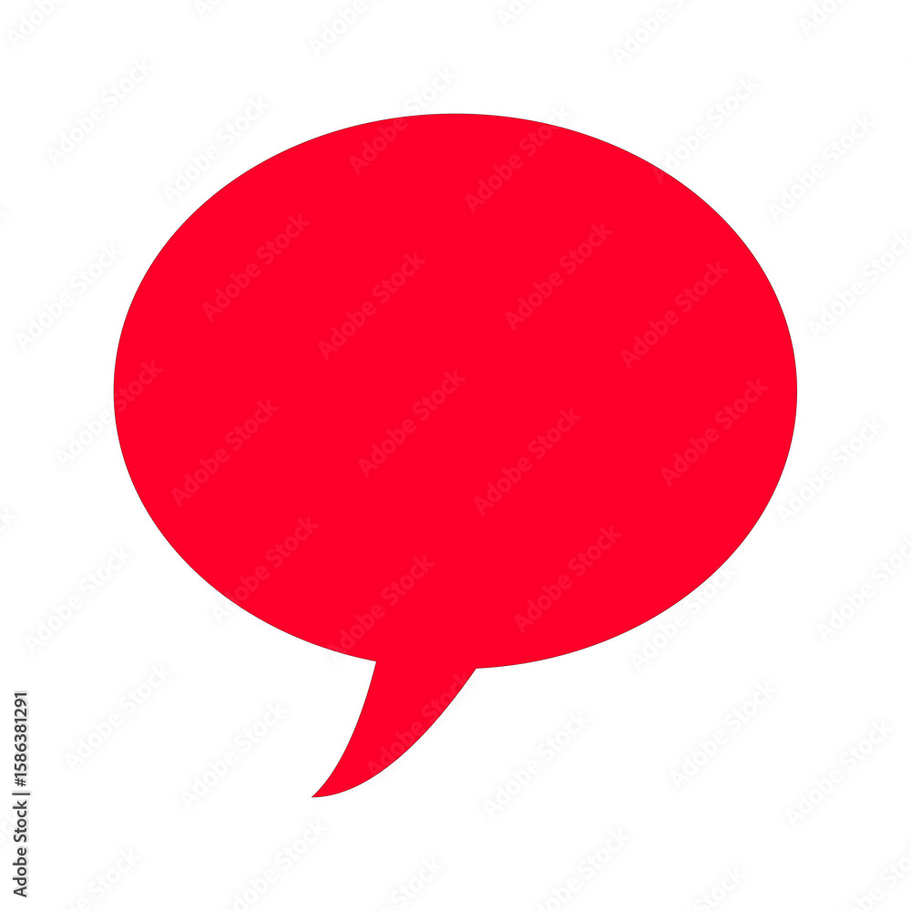 Poster red speech bubble icon on transparent background a bold and eye-catching graphic element for dialogu