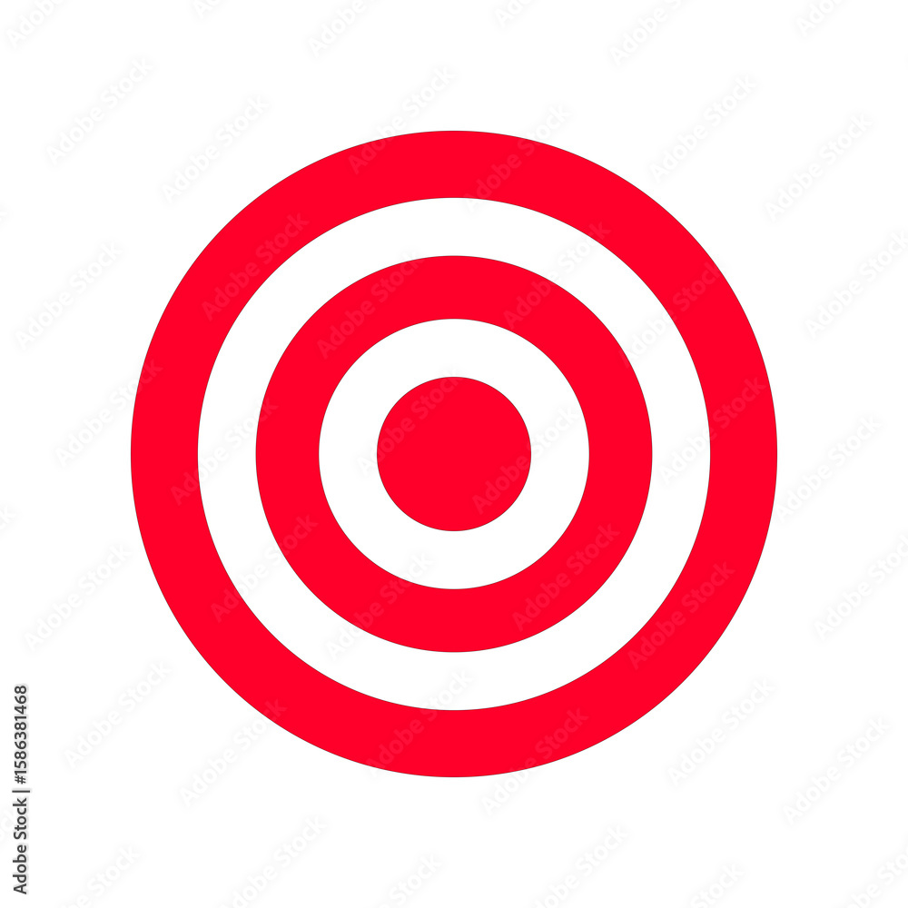 Aufkleber a bold red target symbol with concentric rings on a transparent backdrop signifying precision accura