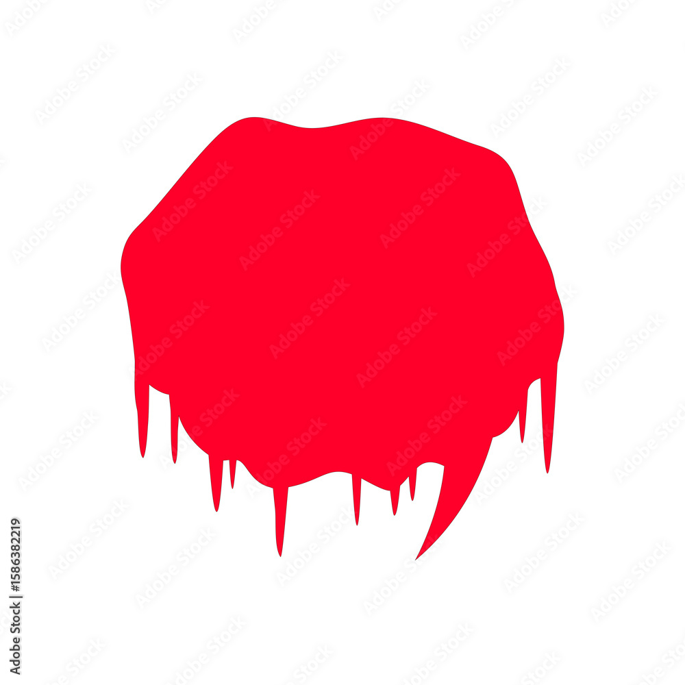 Poster crimson blob with dripping edges on transparent backdrop a bold graphic element for modern designs a
