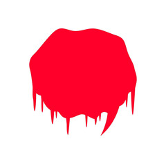 Crimson Blob with Dripping Edges on Transparent Backdrop A Bold Graphic Element for Modern Designs and Creative Projects, Ideal for Adding a Touch of Abstract Flair